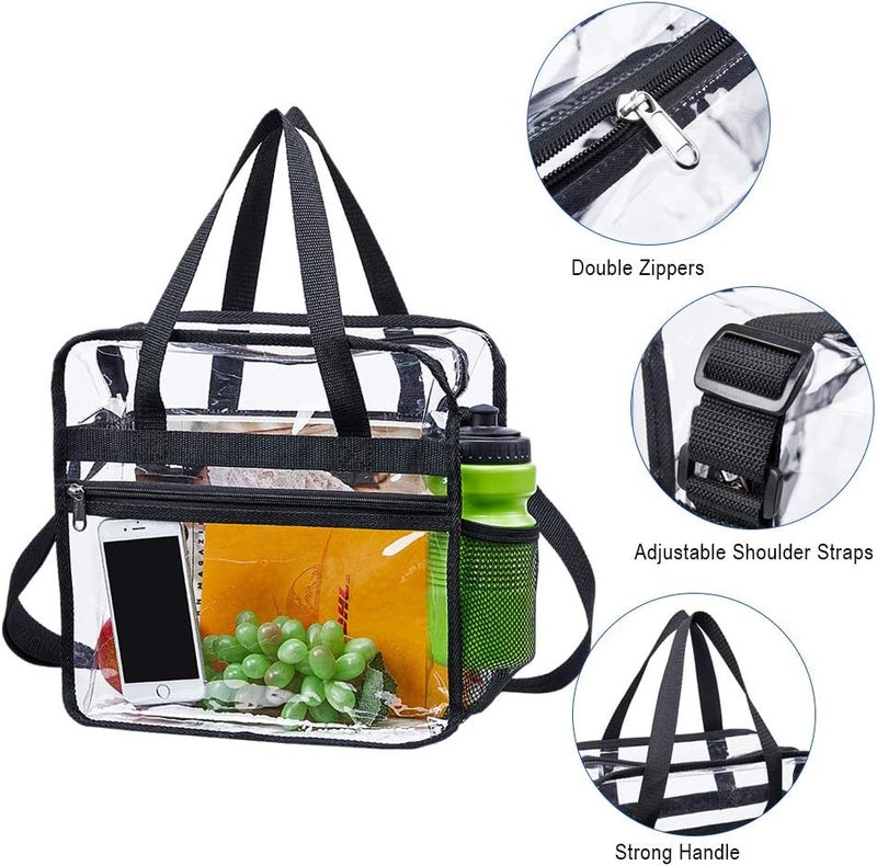 Clearworld Clear Bag Stadium Approved,Security Approved Clear Tote Bag for Work Games Concerts-12"X12"X6" - Image 4