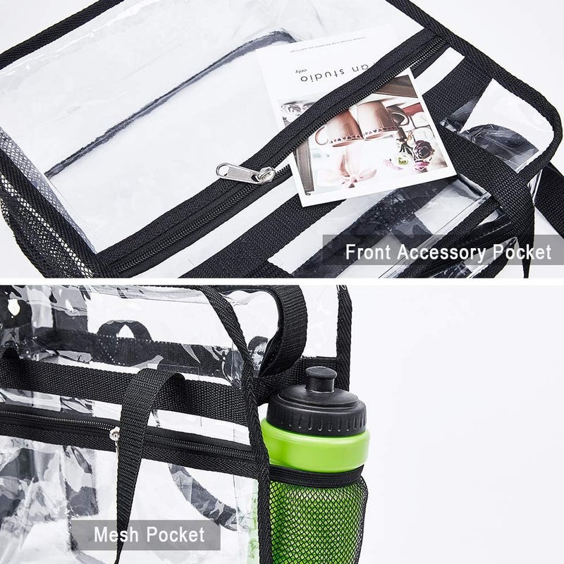 Clearworld Clear Bag Stadium Approved,Security Approved Clear Tote Bag for Work Games Concerts-12"X12"X6" - Image 5