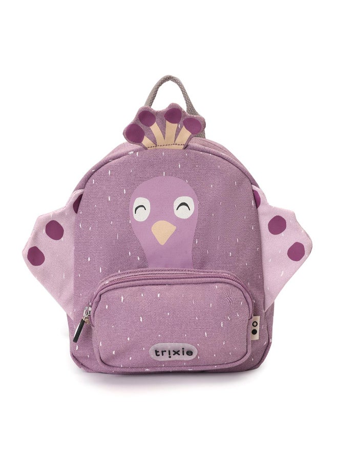 Trixie School Essential Set of 3 - Backpack Regular + Leakproof Kids Lunch Box with Clips + SS Bottle 500ml - Mrs. Peacock - Image 2