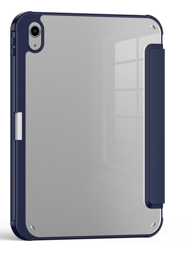 تيرا كفر ايباد تيرا الجيل العاشر10 /2022 مع حامل قلم ذكي غطاء ذكي رفيع بمسند ازرق/شفاف - Image 3