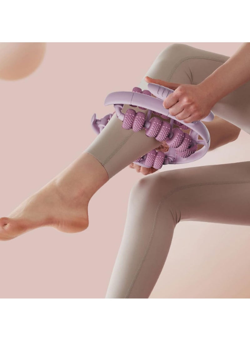 Aideli Waist and Leg Slimming Roller, Lymphatic Drainage Massager, 360° Anti Cellulite Massage Tool with 28 Wheels, Manual Massager for Thighs, Calves & Arms, Gift for Women (Pink) - Image 3