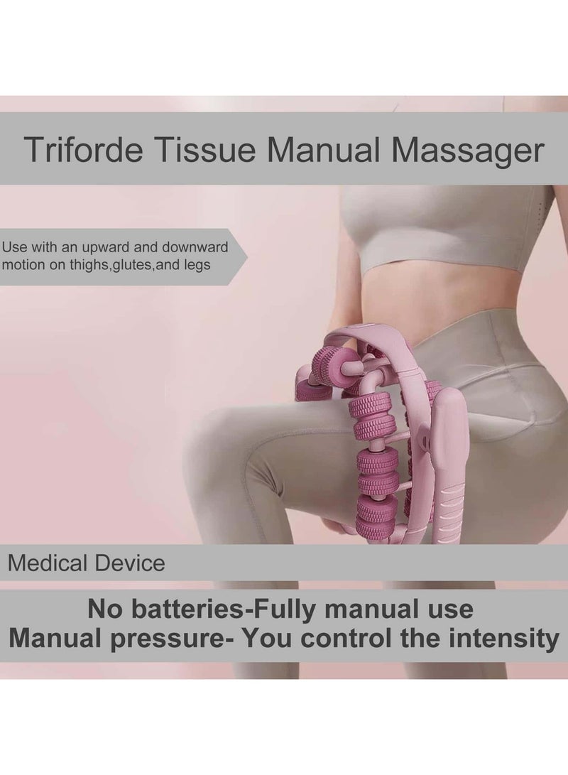 Aideli Waist and Leg Slimming Roller, Lymphatic Drainage Massager, 360° Anti Cellulite Massage Tool with 28 Wheels, Manual Massager for Thighs, Calves & Arms, Gift for Women (Pink) - Image 2