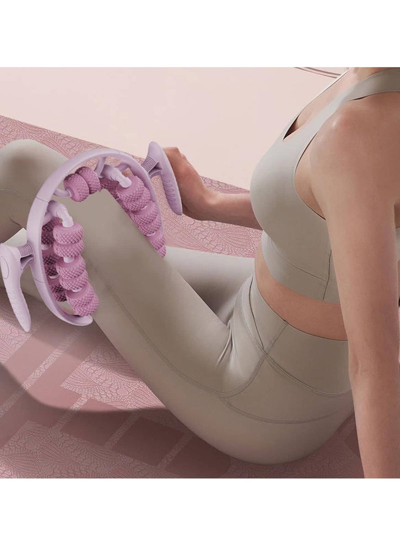 Aideli Waist and Leg Slimming Roller, Lymphatic Drainage Massager, 360° Anti Cellulite Massage Tool with 28 Wheels, Manual Massager for Thighs, Calves & Arms, Gift for Women (Pink) - Image 4