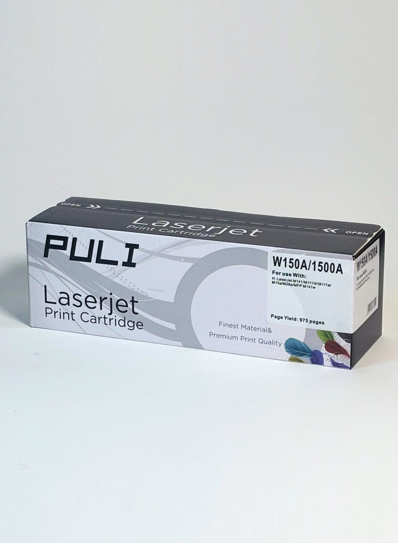 PULI LaserJet Toner Cartridge W1500A (150A) - Black Ink Compatible with HP LaserJet M111 and M141 Series - Image 1