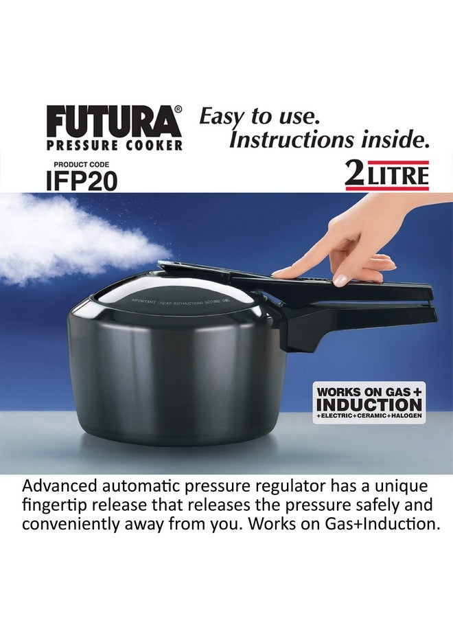Hawkins Futura 2 Litre Pressure Cooker, Hard Anodised Inner Lid Pressure Cooker, Induction Cooker, Small Cooker, Black (IFP20) - Image 2