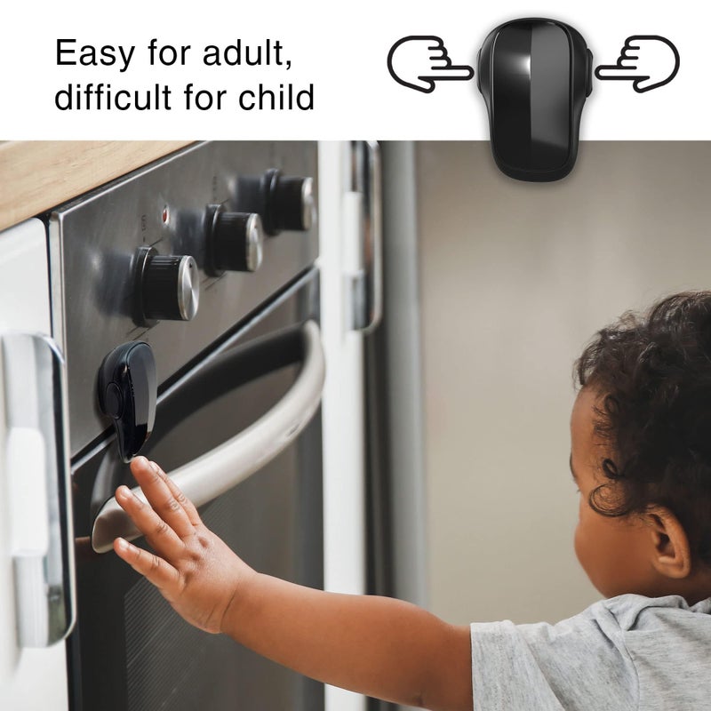 Moonybaby Childproof Oven Door Lock, Child Safety Oven Front Lock(ONLY for Flat Surface), Heat-Resistant, No Tool Needed, Jet Black - Image 3