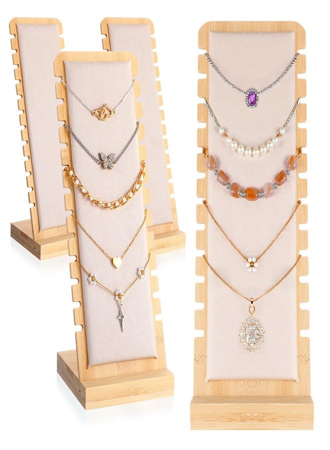 Lemecima Necklace Display Stands for Selling Necklace Holder Display Storage Jewelry Storage Set 4PCS (Beige) - Image 1