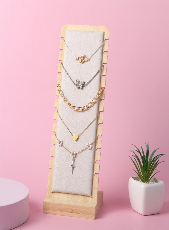 Lemecima Necklace Display Stands for Selling Necklace Holder Display Storage Jewelry Storage Set 4PCS (Beige) - Image 2