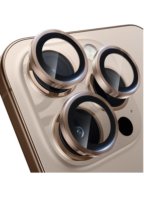 Camera Lens Protector for iPhone 16 Pro/iPhone 16 Pro Max , HD Tempered Metal Glass Camera Screen Protector Cover Film Accessories, Bronze