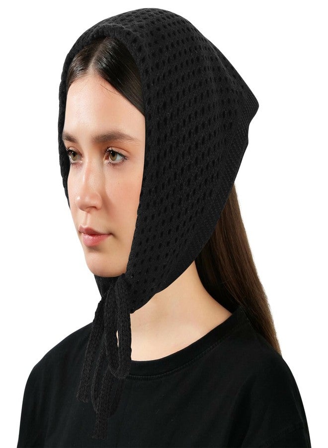 DOCILA Black Knit Hair Cover Beanie Women Warm Knitting Square Head Wrap Scarf Knitted Neck Collar Hoods Lightweight - Image 1