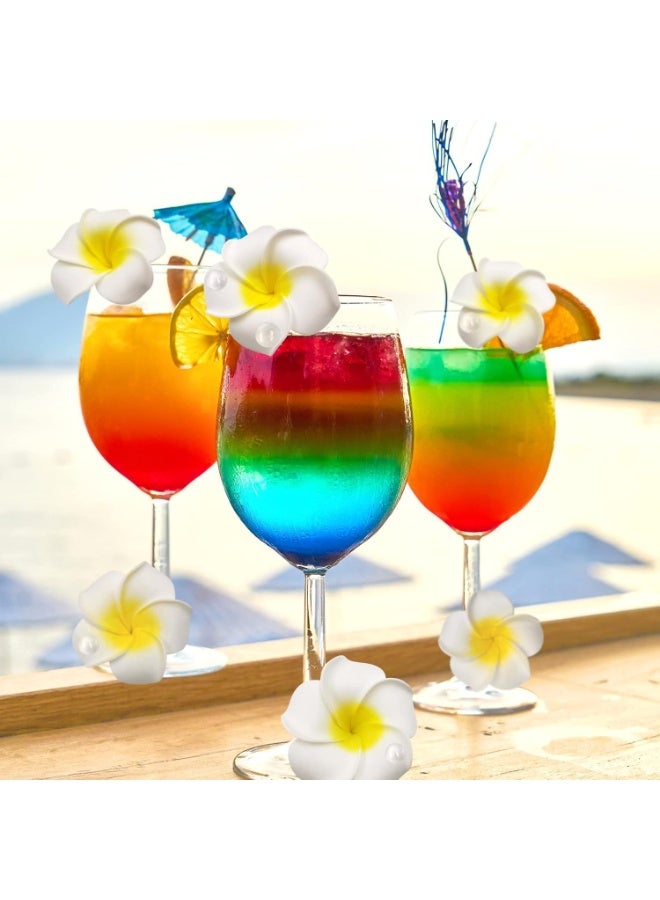 Set of 10 Realistic Artificial Plumeria Flower Hair Clips (Beach/Seaside Style) - Image 3