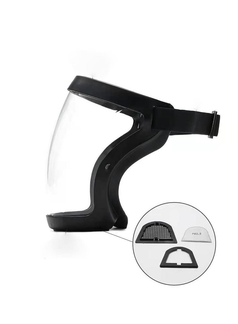 Super Protective Face Shield, Transparent Anti-Fog Full Face Safety Shield, Unisex All-Inclusive Face Protection with Detachable Filter, Reusable Eye, Nose, Mouth Protection  - Image 2