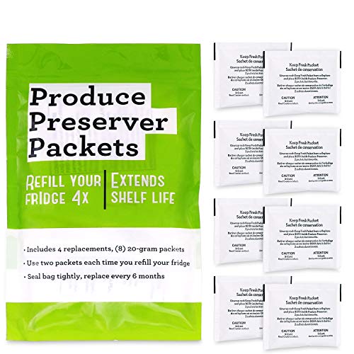 Funmit W10346771A Fresh Flow Produce Preserver Keep Fresh Packet Refill Compatible with Whirlpool Refrigerator Replaces Part # P1FB6S1 & P1KL6S1CS (8 Pouches - 4 Pack) - Image 1