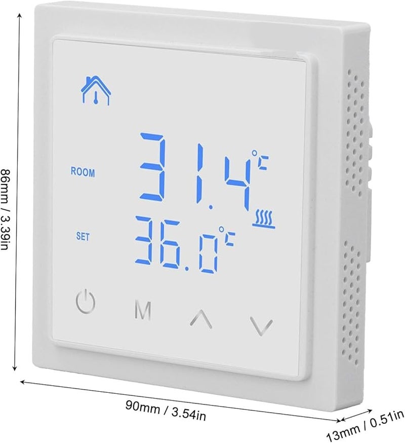 Smart Digital LED Thermostat For Underfloor Heating 16A AC 85V 250V White - Image 3