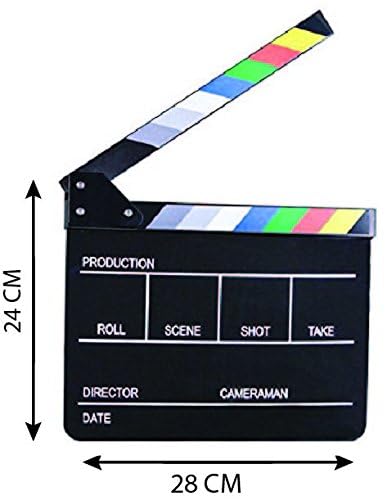 E-Image Professional Black Clapper Board with Colourful Stripe Slate for Film Video Movie Film Shooting (ECB-02) - Image 2