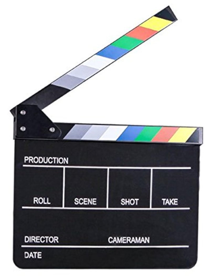 E-Image Professional Black Clapper Board with Colourful Stripe Slate for Film Video Movie Film Shooting (ECB-02) - Image 3