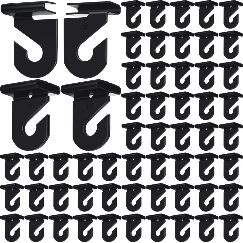 Vicenpal 100 Pair Drop Ceiling Hooks Bulk for Classrooms Hanging Metal Suspended Track Tile Hooks Aluminum Heavy Duty T Bar Clips Hold up to 20 Lbs for School Offices Plants Decorations Black - Image 2