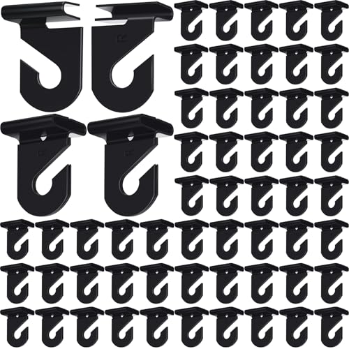 Vicenpal 100 Pair Drop Ceiling Hooks Bulk for Classrooms Hanging Metal Suspended Track Tile Hooks Aluminum Heavy Duty T Bar Clips Hold up to 20 Lbs for School Offices Plants Decorations Black - Image 1