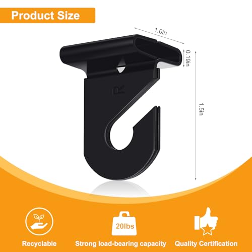 Vicenpal 100 Pair Drop Ceiling Hooks Bulk for Classrooms Hanging Metal Suspended Track Tile Hooks Aluminum Heavy Duty T Bar Clips Hold up to 20 Lbs for School Offices Plants Decorations Black - Image 3