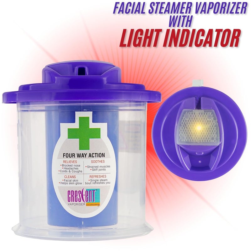 Crescent Steamer for Cold Easy to Use Lightweight Portable Face Steamer for Facial Durable Longlasting Steam Inhaler for Cold and Cough Sauna Vaporizer Easy to Clean Color Blue Pack of 1 - Image 2