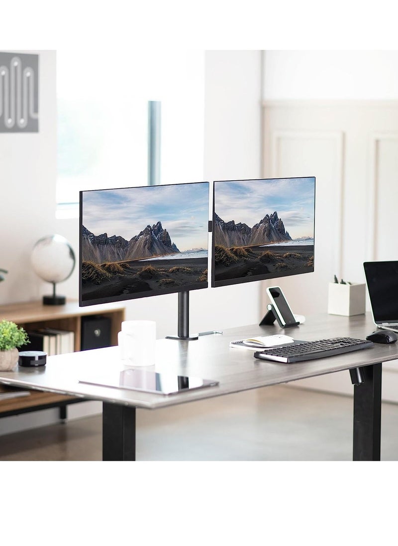 Dual Monitor Desk Mount, Heavy Duty Fully Adjustable Stand, Fits 2 LCD LED Screens up to 30 inches, Black - Image 2