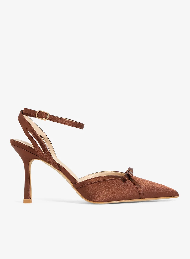 ريد Arlene Ankle Strap Satin Pumps