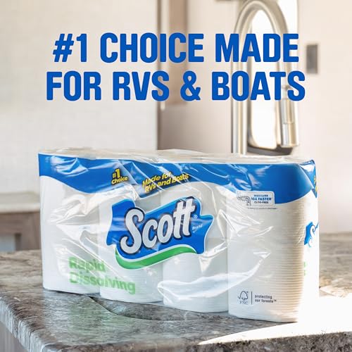 Scott Rapid-Dissolving Toilet Paper, 12 Double Rolls, Septic-Safe, Toilet Paper - Image 3