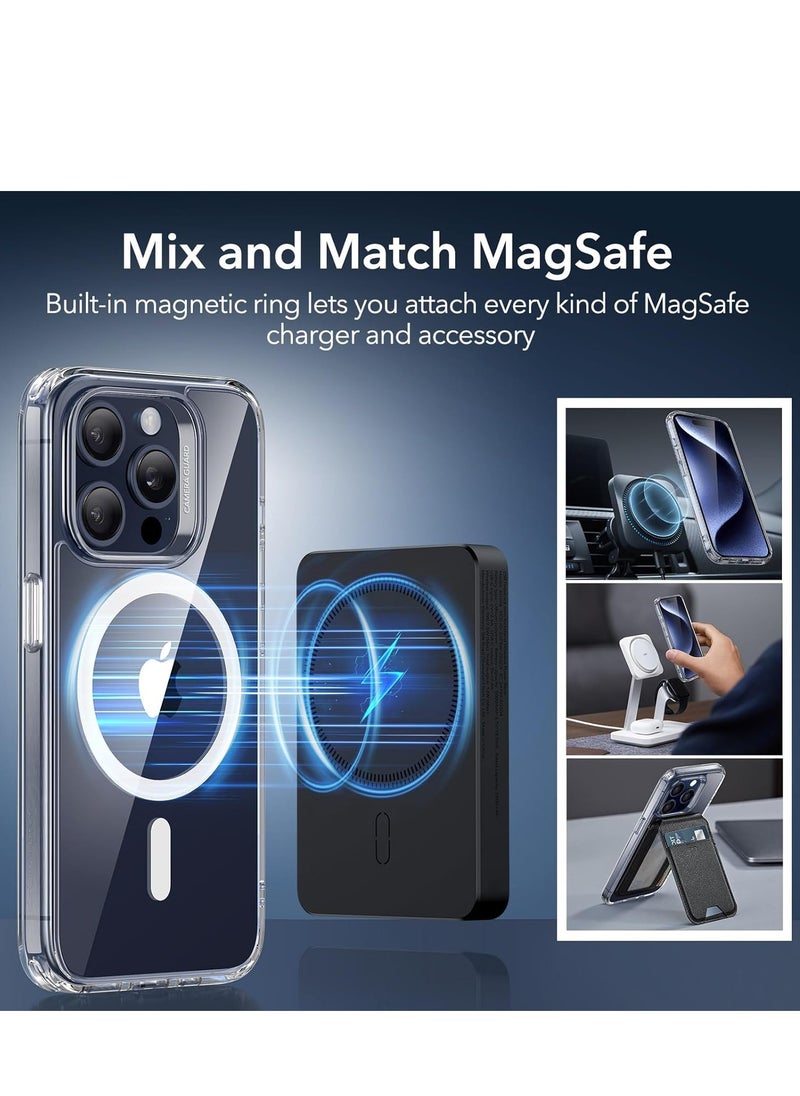 Denx - Magnetic Case for iPhone 15 Pro Max 6.7 inches, Translucent Back Slim Shockproof Phone Cover, Transparents - Image 1