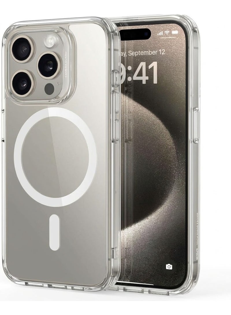ACLIX Clear Magnetic Case for iPhone 15 Pro Max [MagSafe Compatible] – Slim Hard PC Back Cover with Shockproof Bumper Protection | Transparent - Image 1