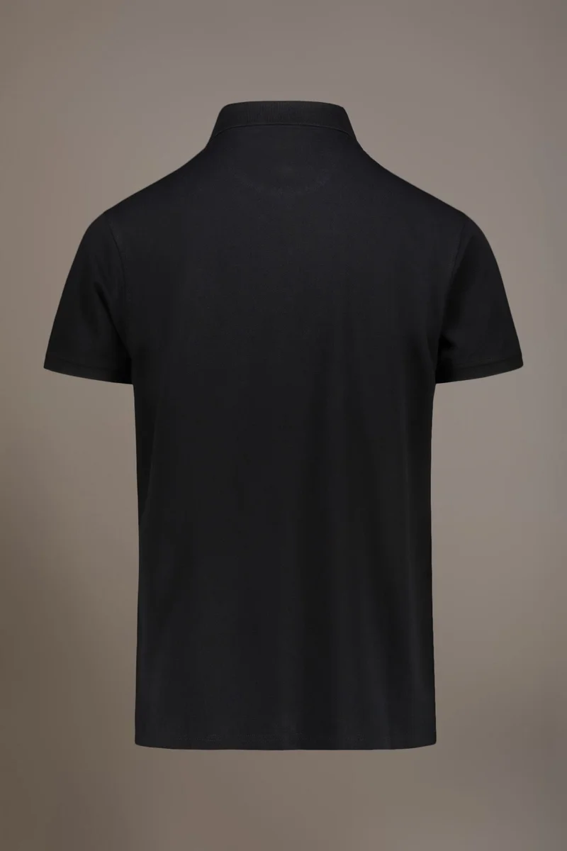 Doppelganger Black Short sleeve polo 100% cotton piquet - Black for Men | Best Price UAE