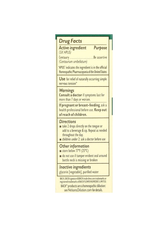 Bach باخ، العلاجات الزهرية الأصلية، سنتوري، 0.35 أونصة سائلة (10 مل) - Image 2