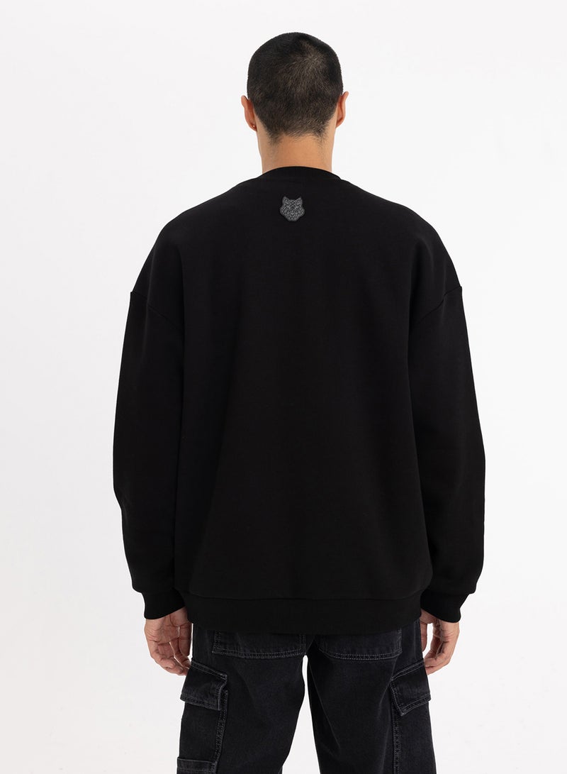 DeFacto Oversized Fit Crew Neck Printed Sweatshirt  - Image 2