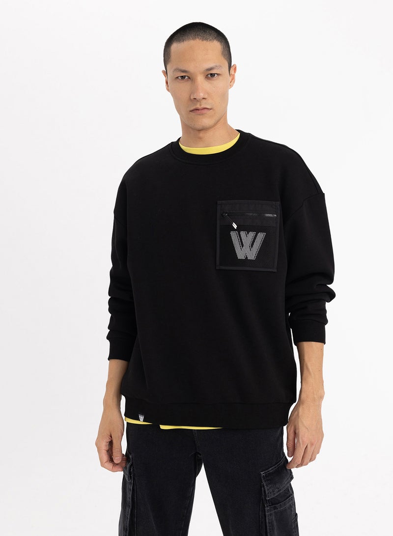 DeFacto Oversized Fit Crew Neck Printed Sweatshirt  - Image 1