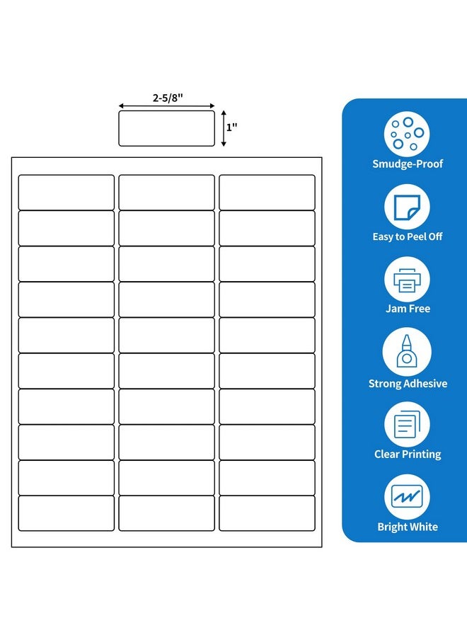 BESTEASY - 30-Up 100 Sheets 1" X 2-5/8" Address Shipping Labels For Laser And Inkjet Printers, Fba Product Labels (3000 Labels) - Image 1