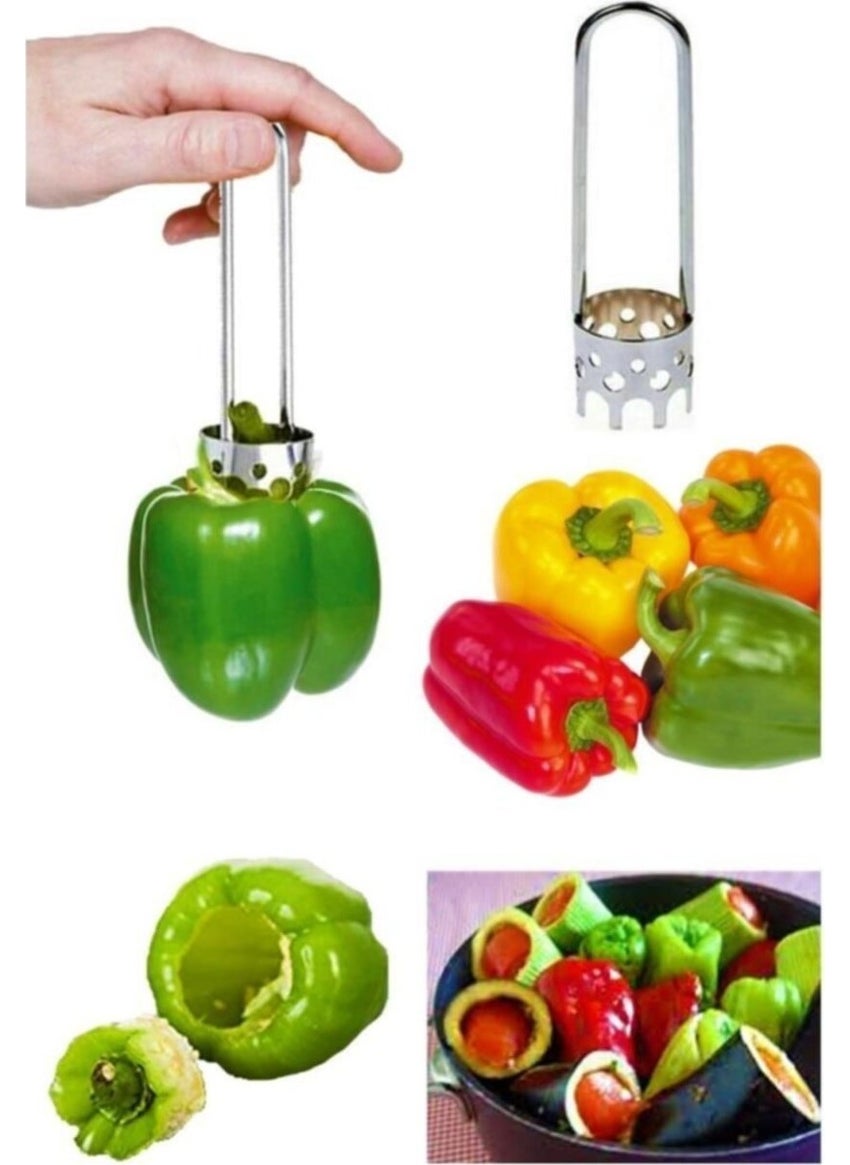 Easyso Practical Stuffed Pepper and Zucchini Cutter Metal Vegetable Cutter  - Image 3
