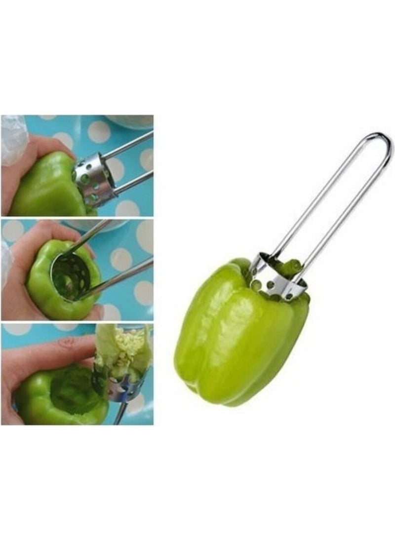 Easyso Practical Stuffed Pepper and Zucchini Cutter Metal Vegetable Cutter  - Image 5