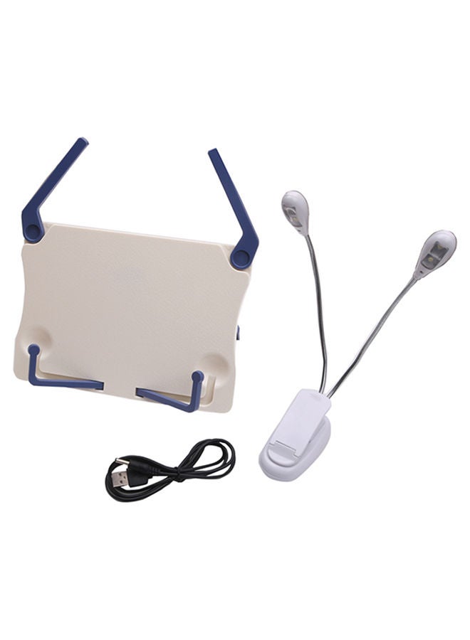 نيبمينينت حامل أوراق موسيقية قابل للطي مع مصباح بمشبك وكابل - Image 1