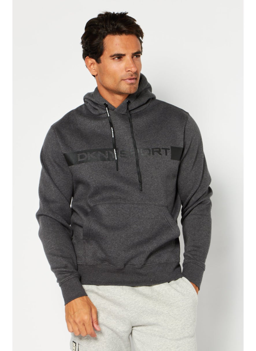 DKNY Sport Men Regular Fit Training Hoodie, Grey  - Image 1