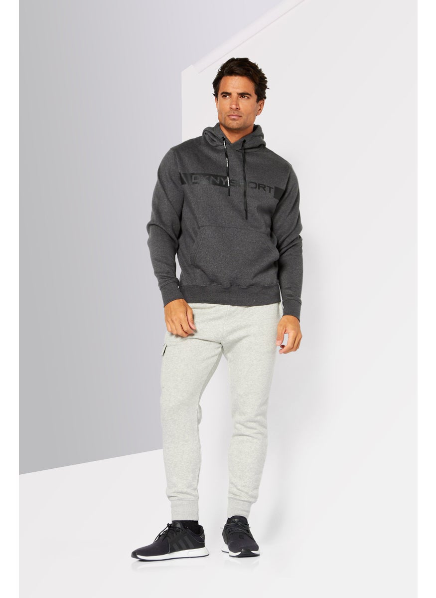 DKNY Sport Men Regular Fit Training Hoodie, Grey  - Image 3