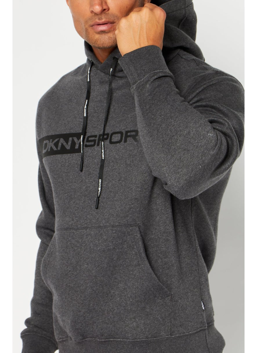 DKNY Sport Men Regular Fit Training Hoodie, Grey  - Image 2