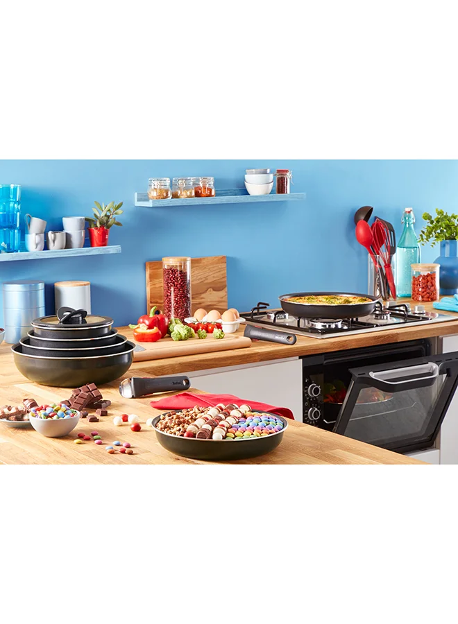 Tefal TEFAL Ingenio Unlimited On | 7-Piece Cookware Set | Stackable | Non-stick Coating | Removable Handle | Induction | Made in France | 2 Years Warranty | L1599602 Black