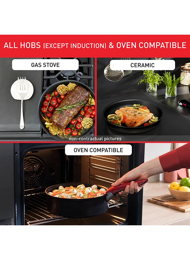 Tefal TEFAL Ingenio Unlimited On | 7-Piece Cookware Set | Stackable | Non-stick Coating | Removable Handle | Induction | Made in France | 2 Years Warranty | L1599602 Black
