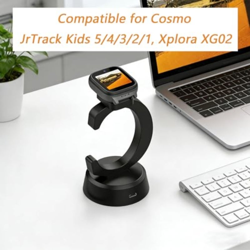 Charger Stand for Cosmo JrTrack 5/4/3/2/1, Xplora XG02 2 Cables: USB-A and USB-C - Image 2