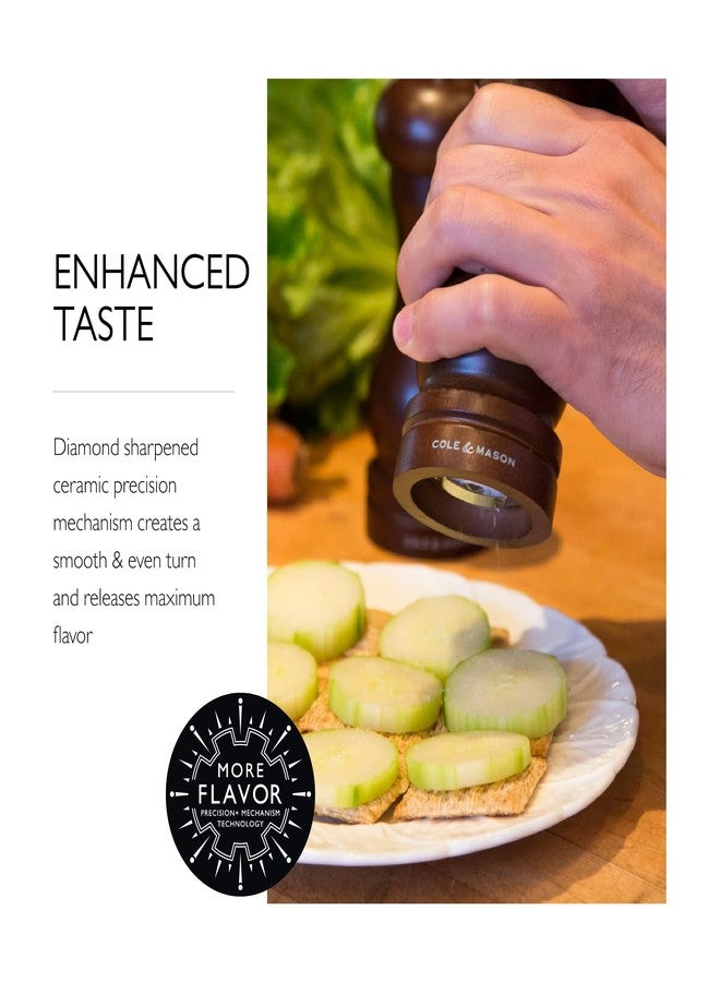 COLE & MASON Capstan Wood Salt Grinder - Wooden Mill Includes Precision Mechanism, 6.5 inch - Image 5