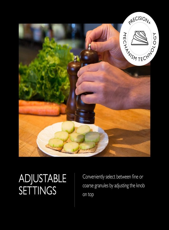 COLE & MASON Capstan Wood Salt Grinder - Wooden Mill Includes Precision Mechanism, 6.5 inch - Image 4