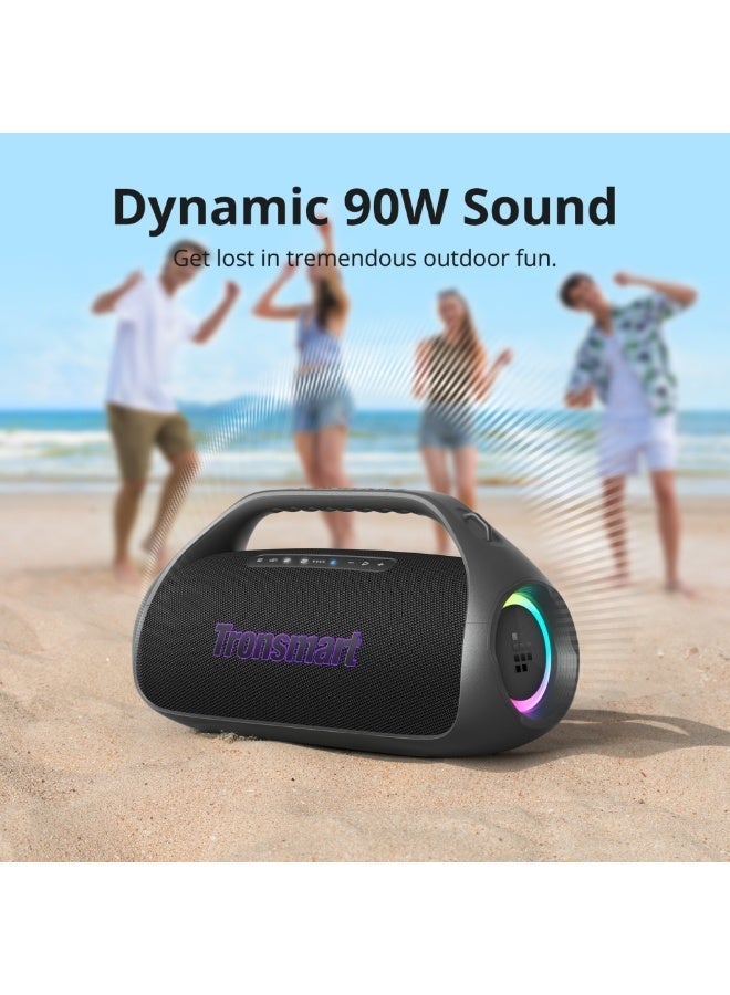 Tronsmart - Bang 2, Portable Bluetooth Speaker, 90W Deep Bass, Custom EQ & Light, IPX6 Waterproof, 26H Playtime for Outdoor, Beach, Party - (Blue) - Image 3