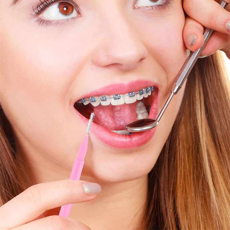 200pcs Pink Interdental Brushes Mouth Brush Cleaner for Braces Teeth Flossing Tool Oral Hygiene Tooth Cleaning Tool - Image 5