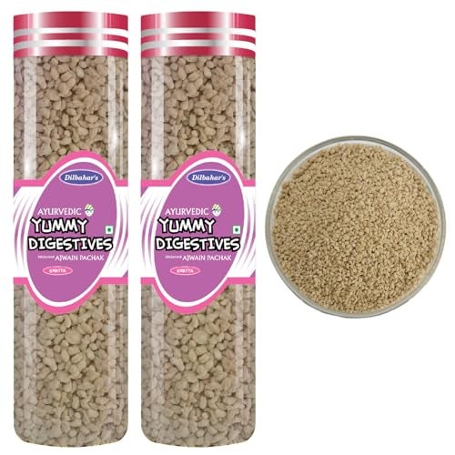 Dilbahar's Ajwain Pachak 190gm Pack of 2 | Ajwain Pachak Goli | Ajwain Khatta | Dried Ajwain | Khatta Ajwain Churan Pachak | After Meal Digestives Mukhwas Mouth Fresheners - Image 1