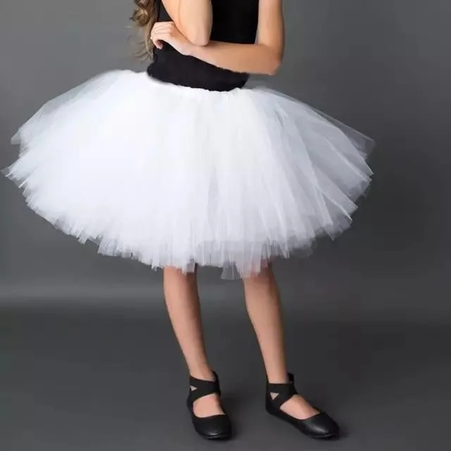 Masho Trend Dense Tulle White Tutu Skirt 3 Layers 6 Gathered Tutu Skirt Fluffy Skirt 23 April 29 October