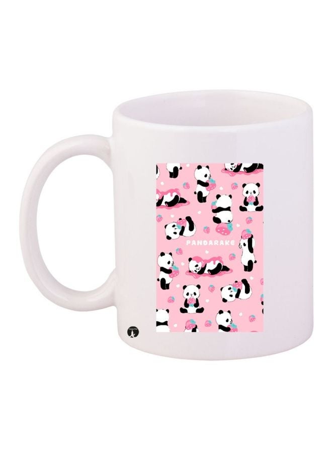 Pandas Printed Coffee Mug White/Pink/Black 11ounce
